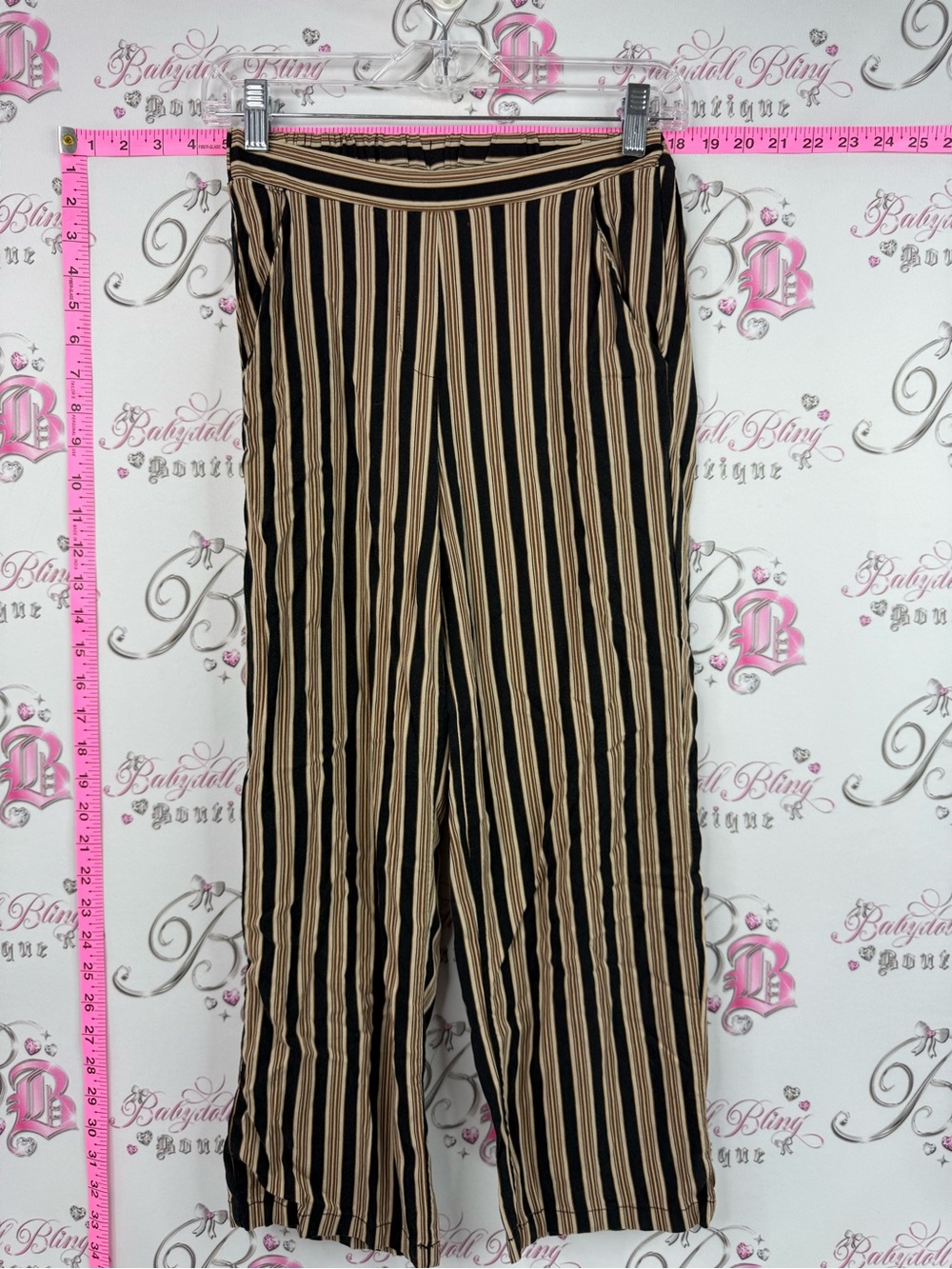 Soyaconcept pants wide leg Striped Wide-Leg Pants in Black and Tan
